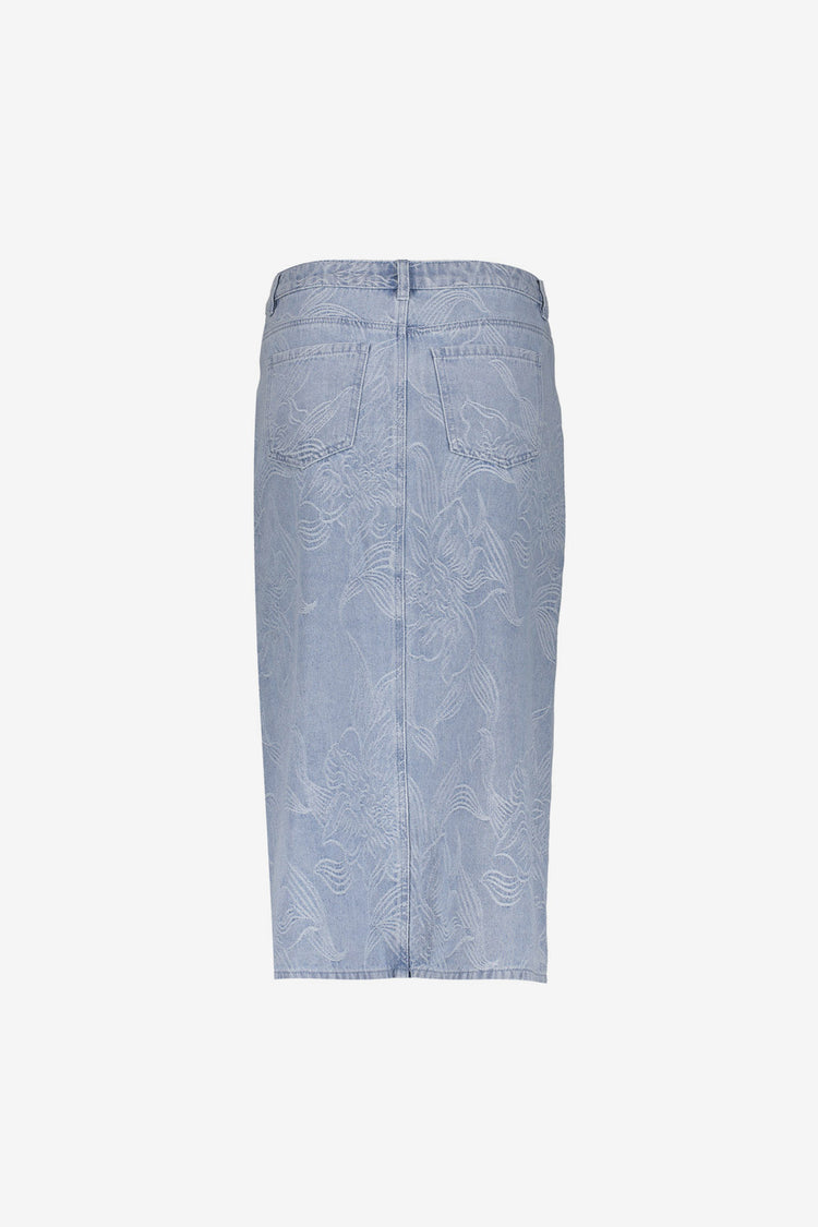 Geisha midi rok met jacquard en bloemdessin