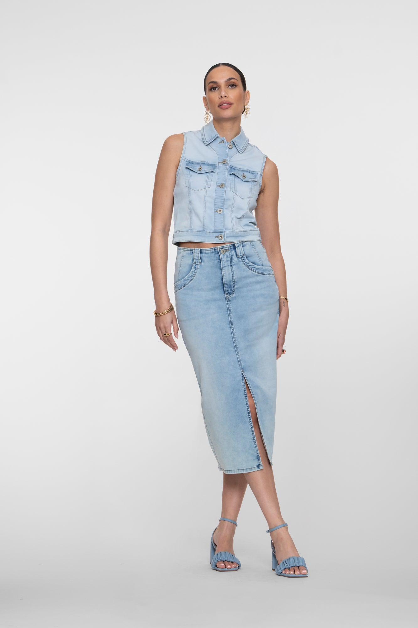 Geisha denim midi rok