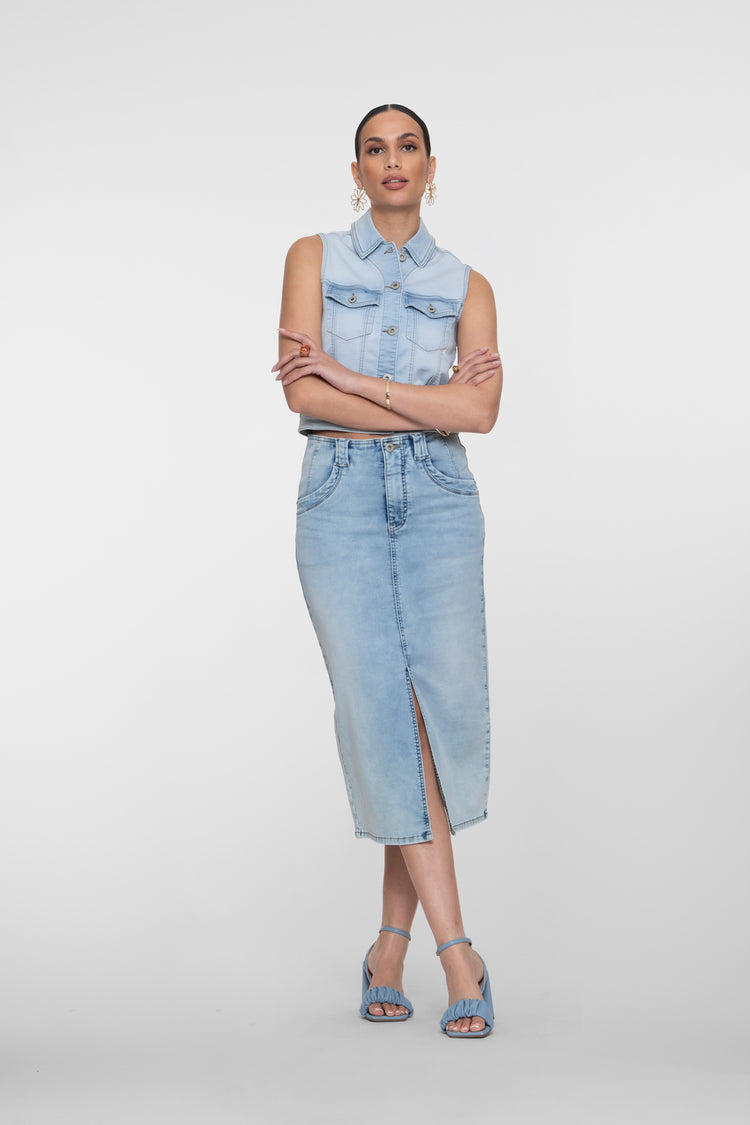 Geisha denim midi rok