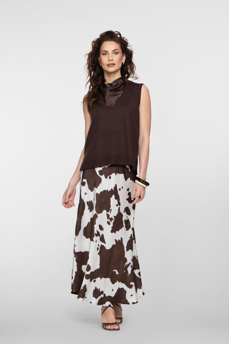 Geisha maxi rok cowprint