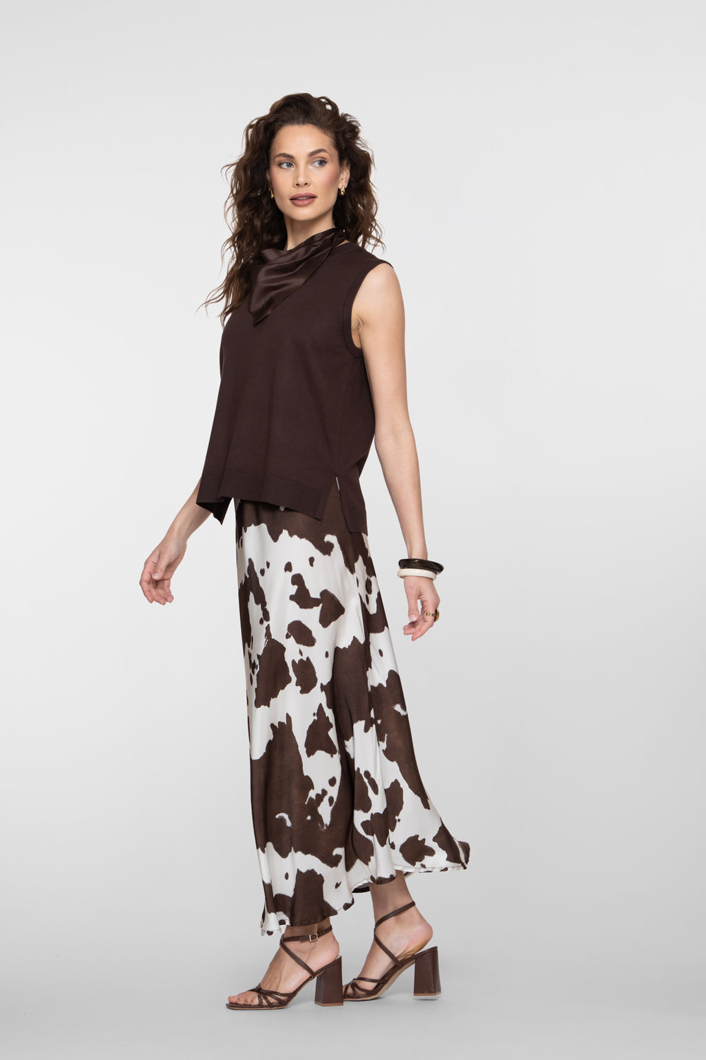 Geisha maxi rok cowprint