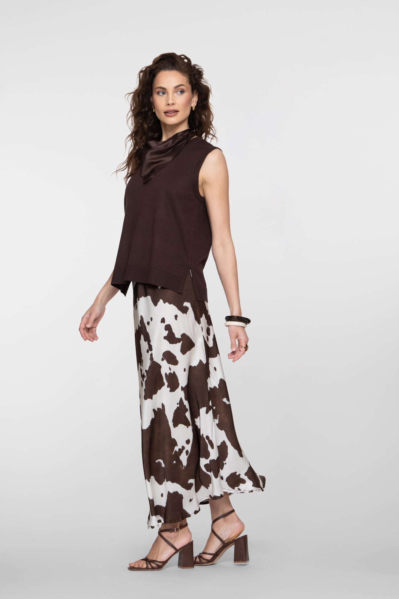 Geisha maxi rok cowprint