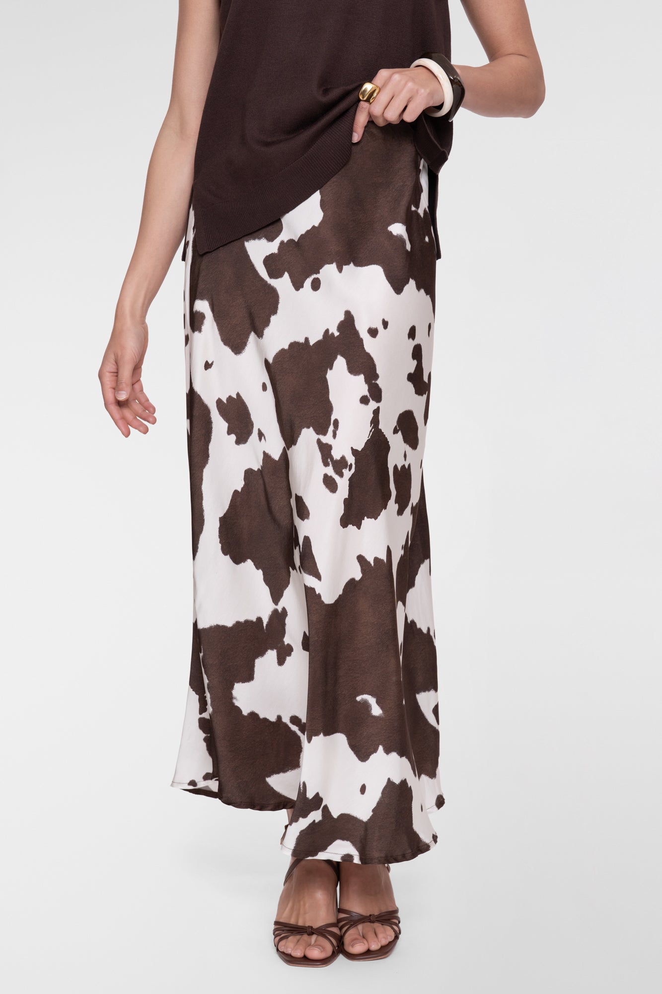 Geisha maxi rok cowprint