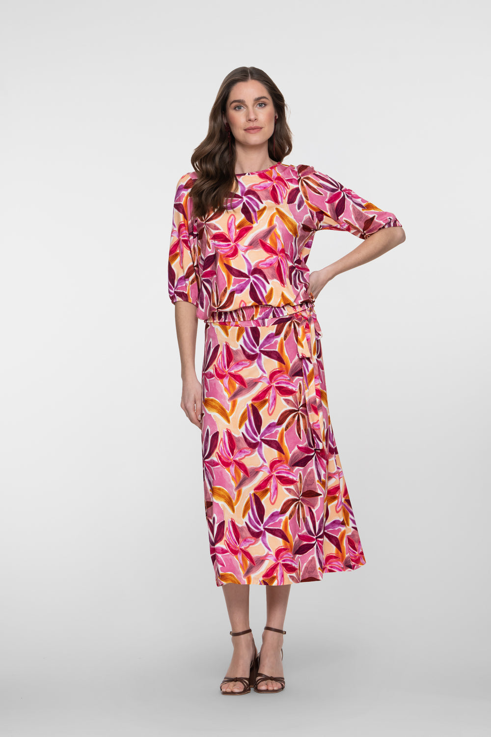 Geisha midi rok met strikdetail