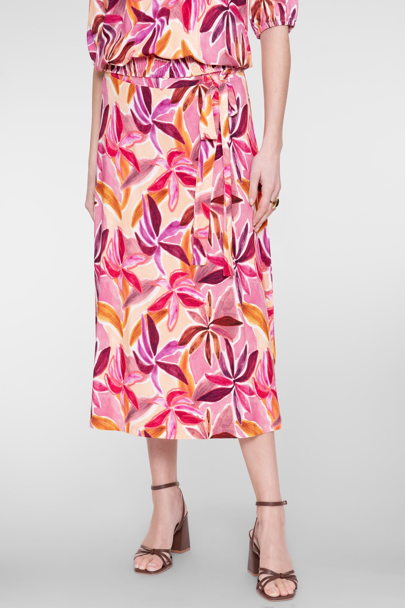 Geisha midi rok met strikdetail