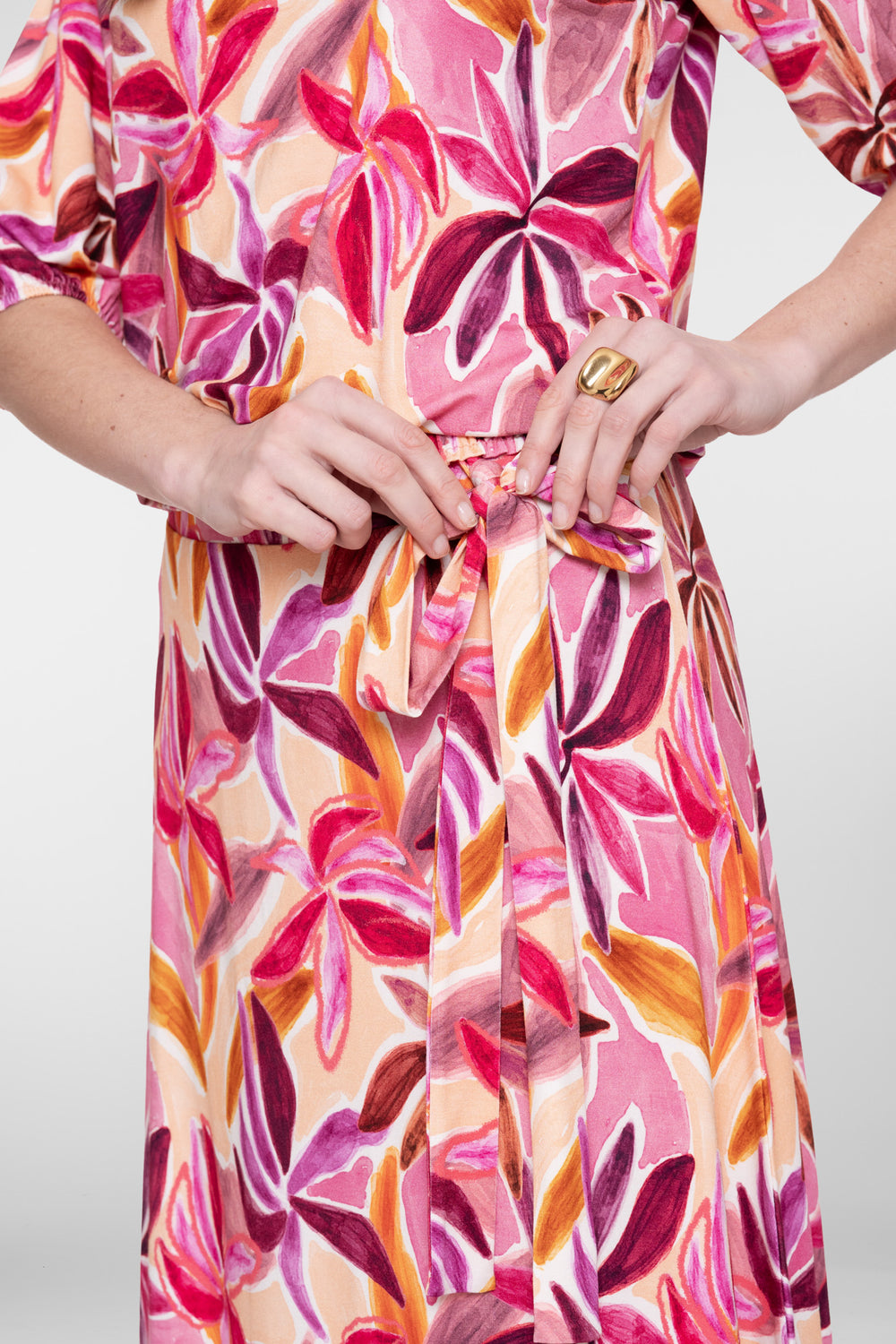 Geisha midi rok met strikdetail