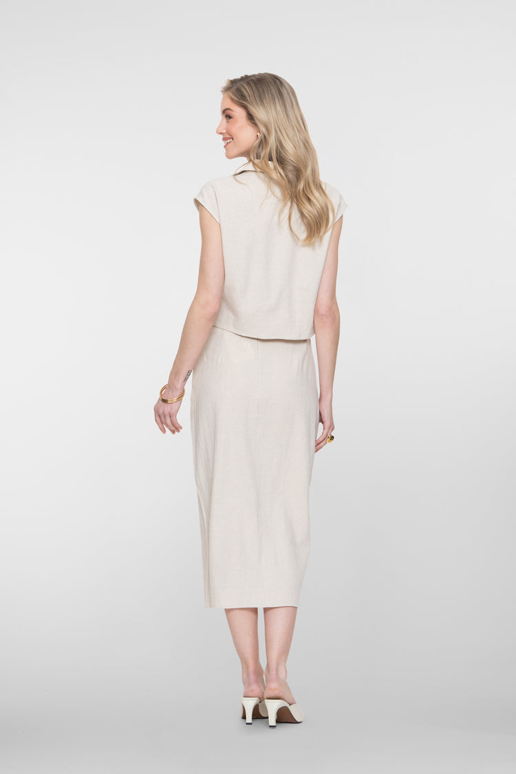 Geisha midi rok met overslagdetail
