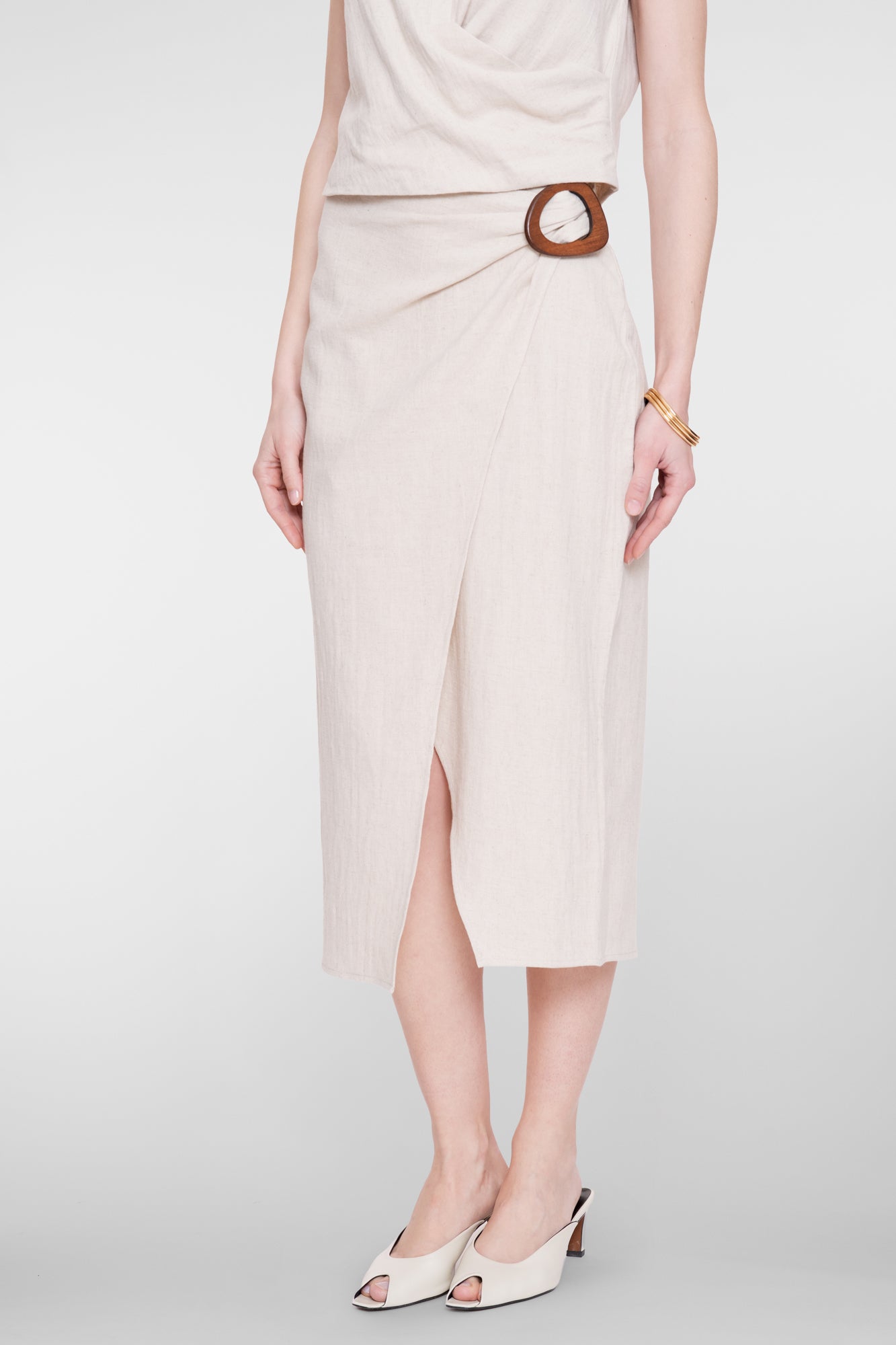 Geisha midi rok met overslagdetail