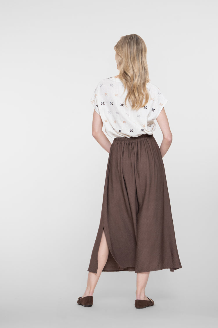 Geisha midi rok met knoopdetail