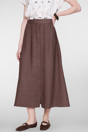 Geisha midi rok met knoopdetail