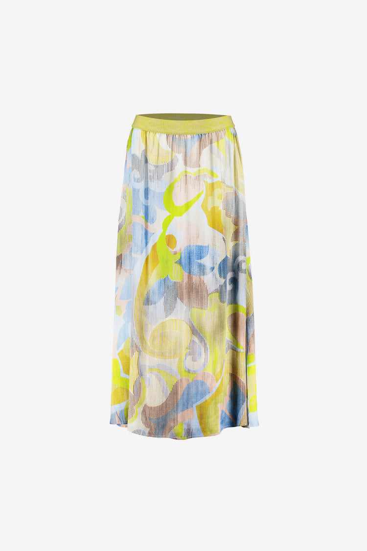 Geisha maxi rok met print en elastische tailleband