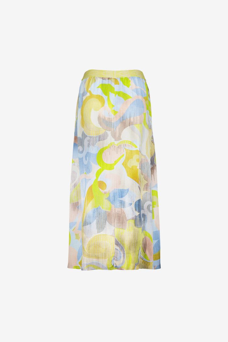 Geisha maxi rok met print en elastische tailleband