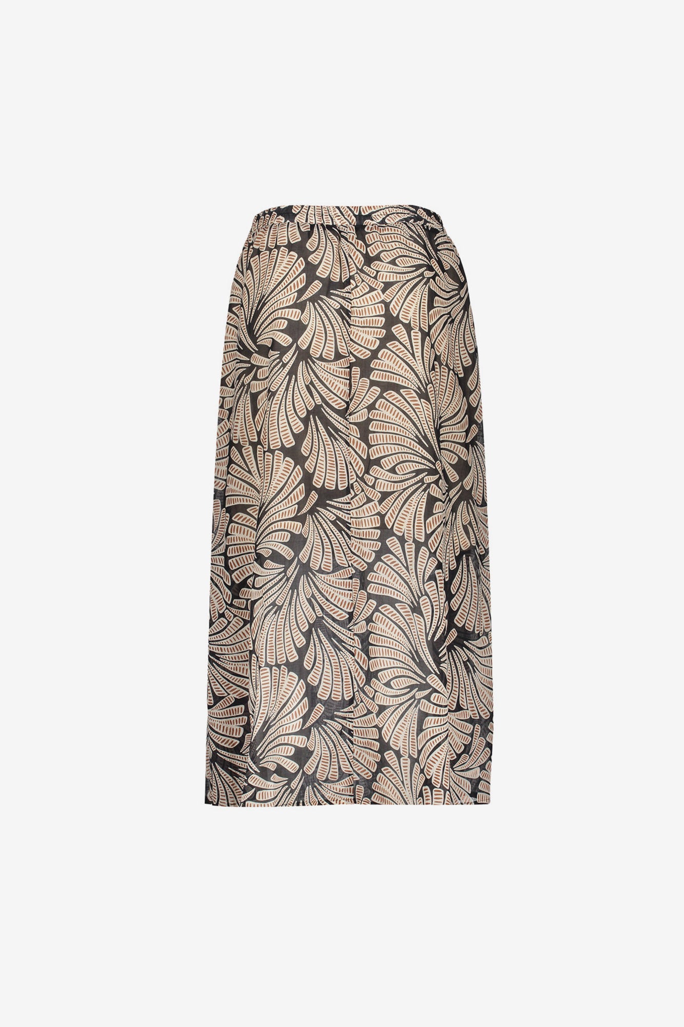 Geisha maxi rok met elastische tailleband en grafische print
