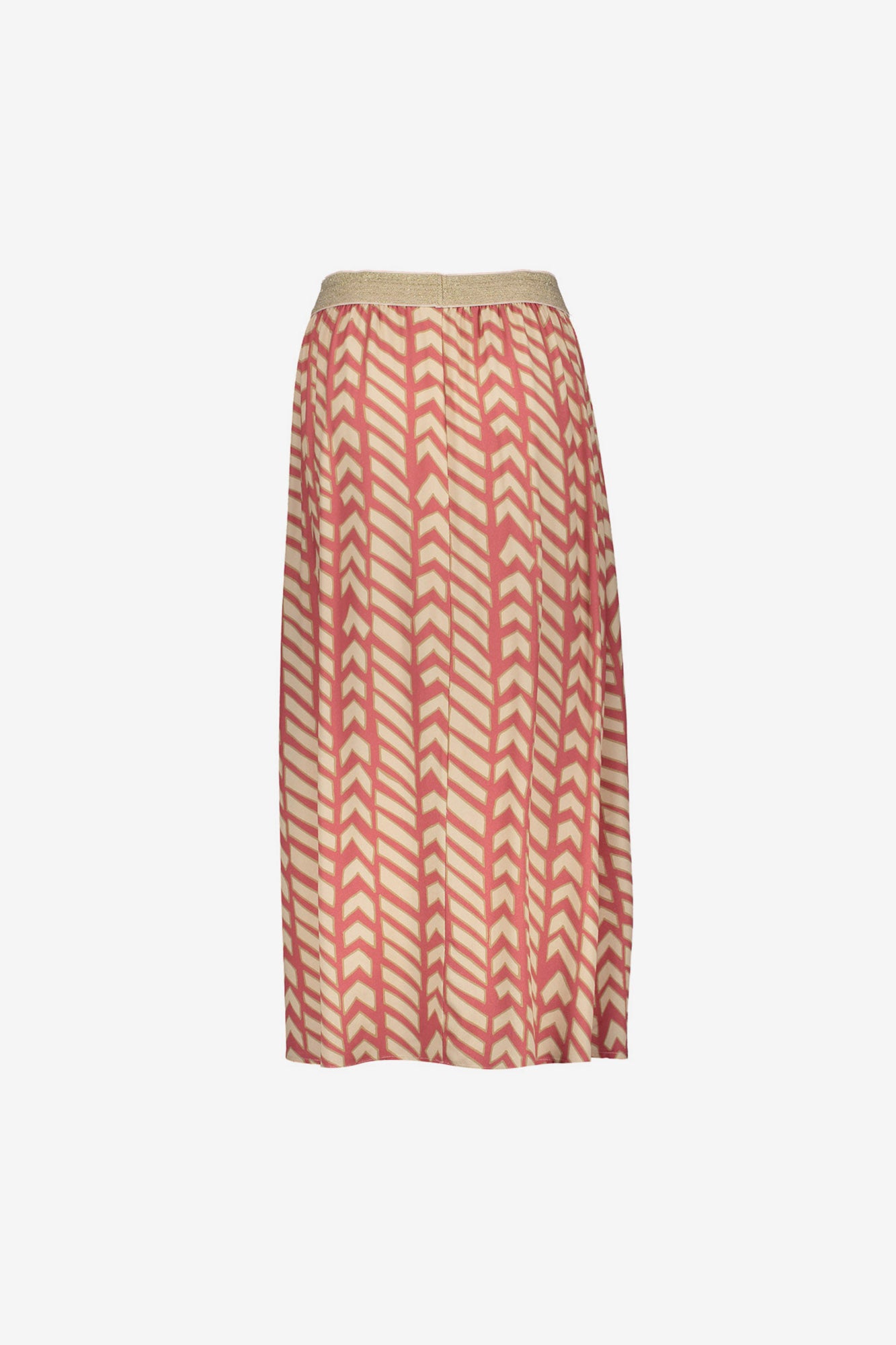 Geisha maxi rok met elastische tailleband en grafische zigzagprint