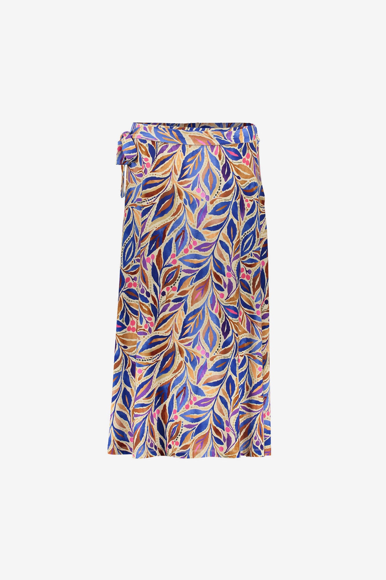 Geisha rok met bladprint en strikdetail