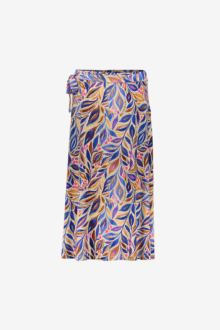 Geisha rok met bladprint en strikdetail