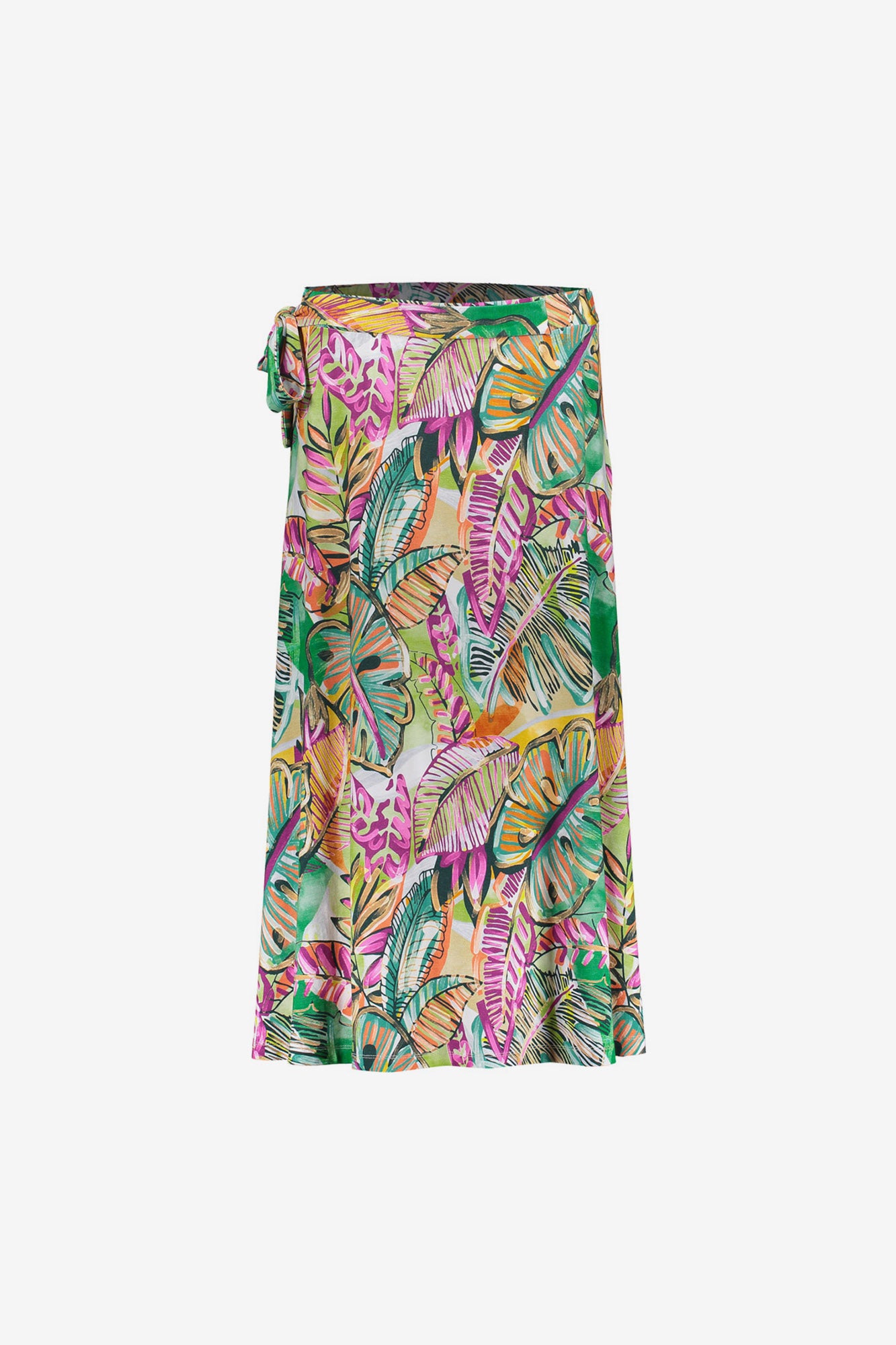 Geisha rok met bladprint en strikdetail