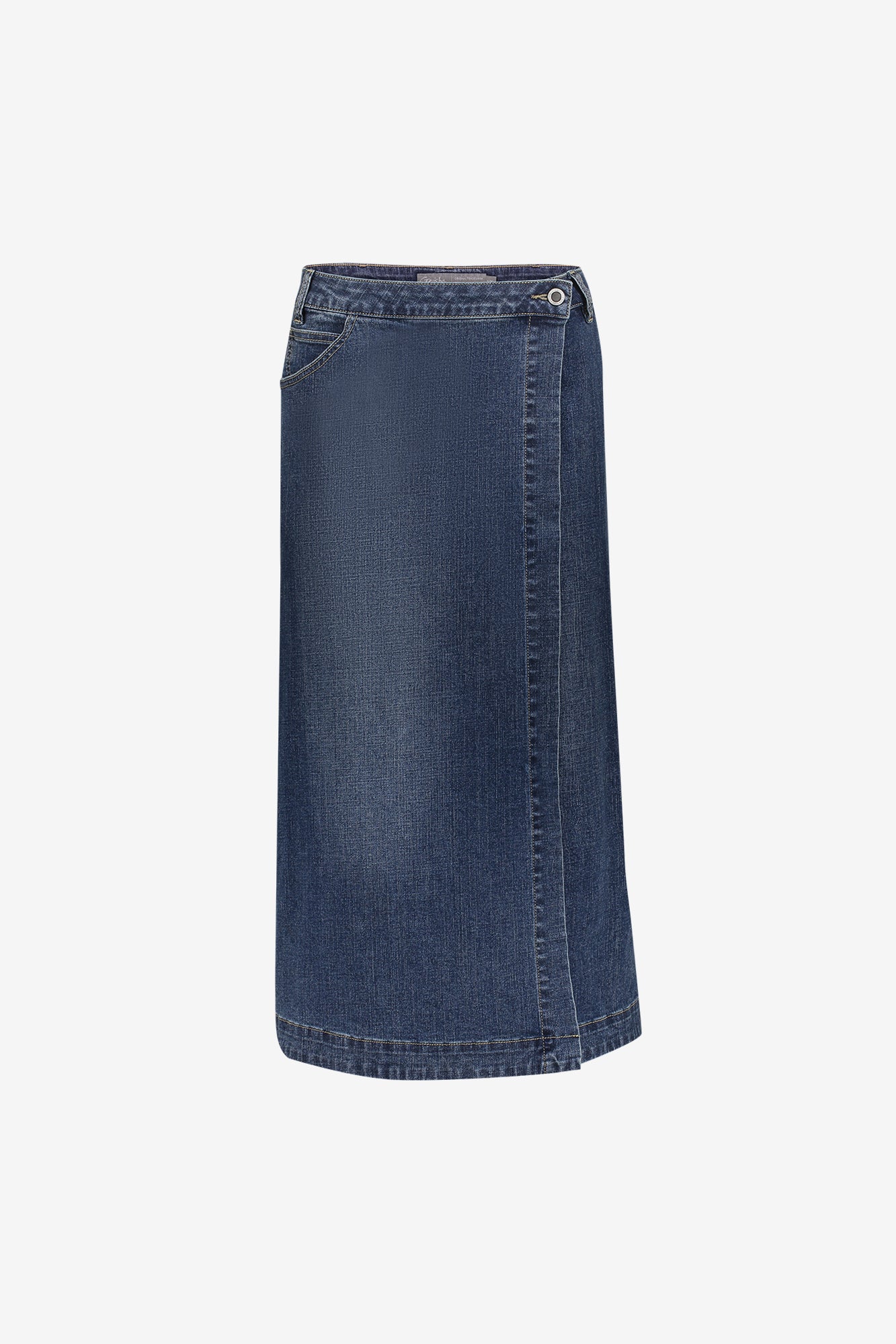 Geisha denim midi overslagrok
