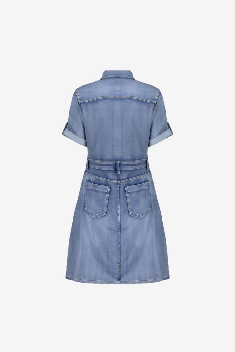 Geisha denim jurk met knopen