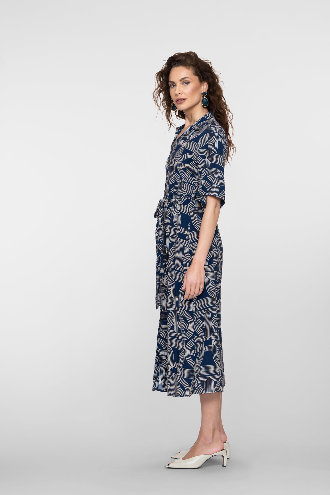 Geisha jurk met print en split