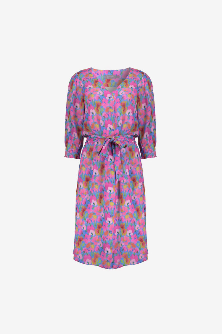 Geisha jurk met kleurrijke bloemenprint
