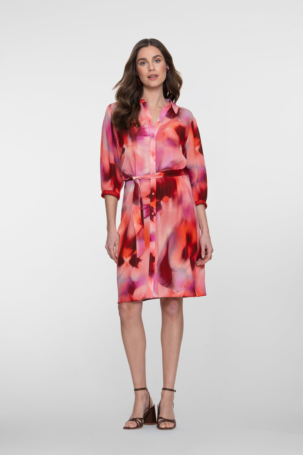 Geisha jurk met aquarelprint