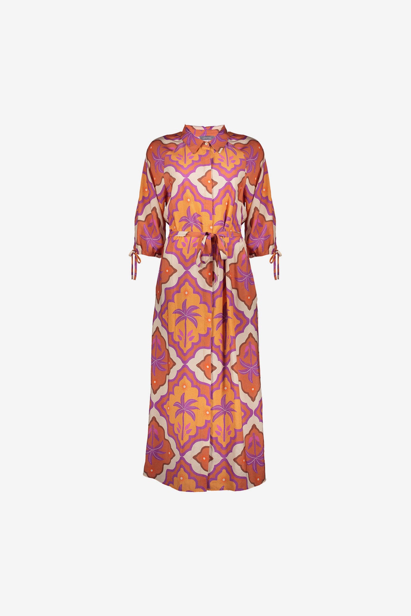 Geisha midi-jurk met tropische print