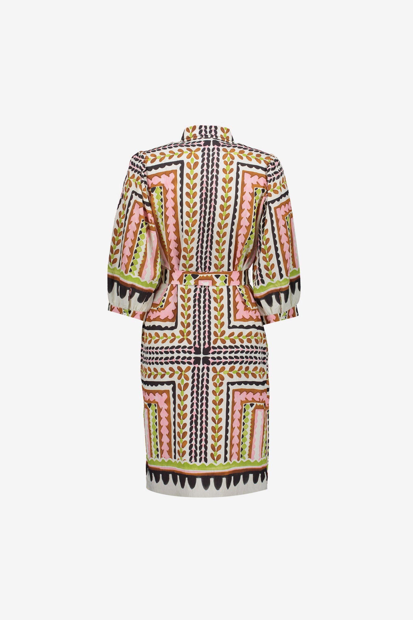 Geisha midi jurk met tegelprint