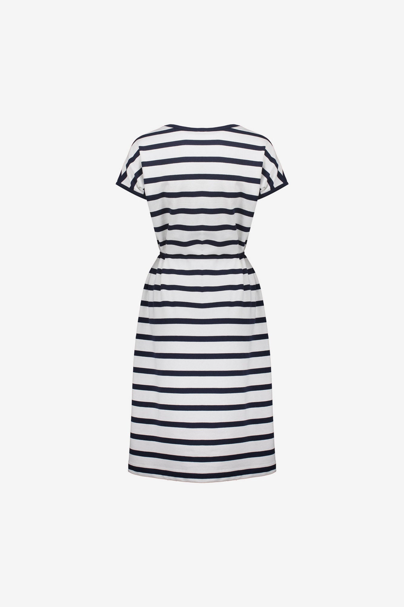 Geisha navy gestreepte jurk met koorddetail