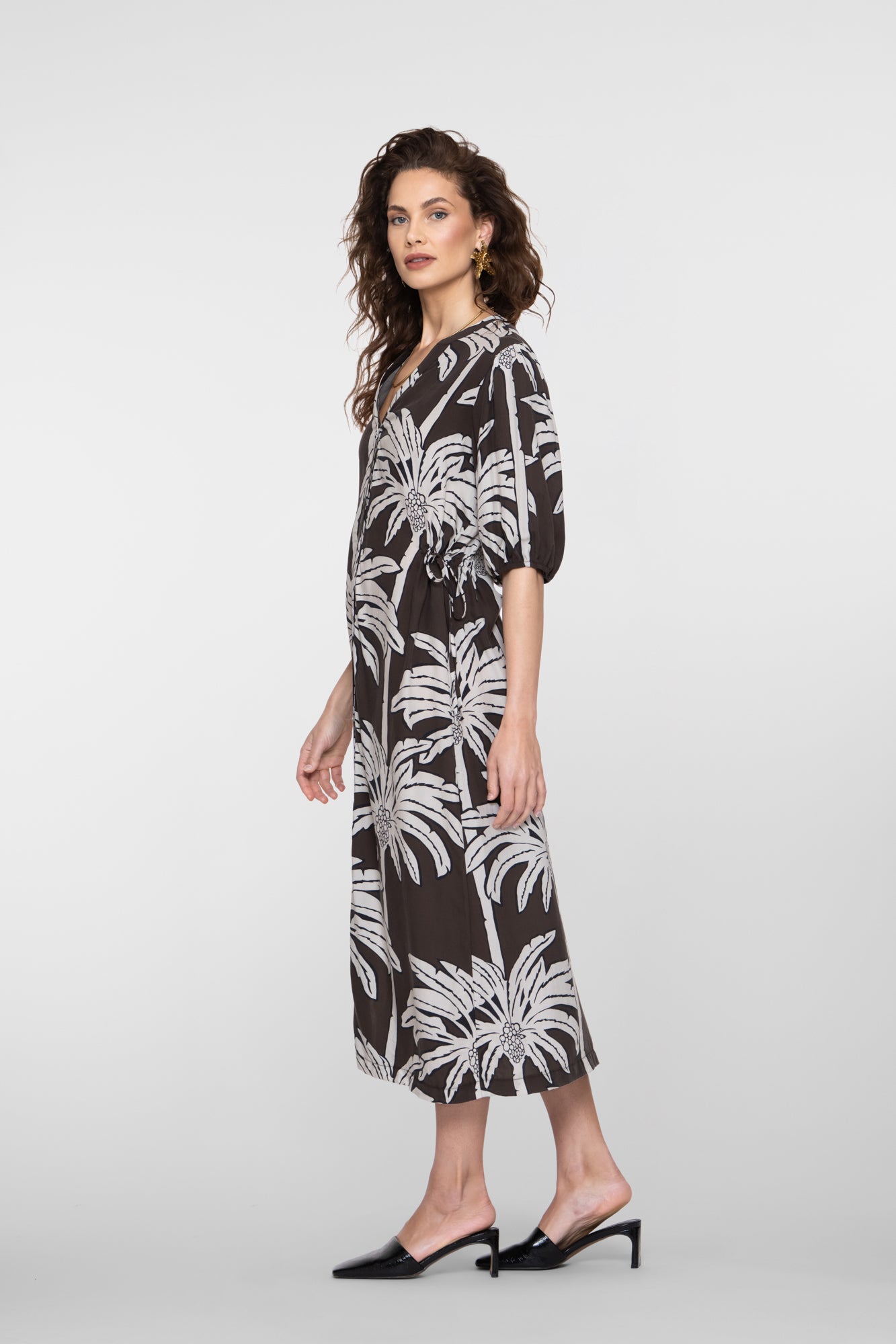 Geisha maxi jurk met palmprint