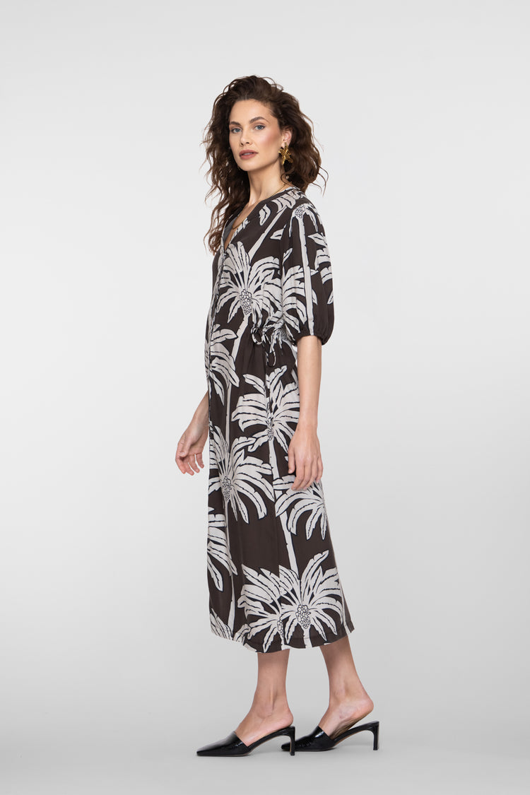 Geisha maxi jurk met palmprint