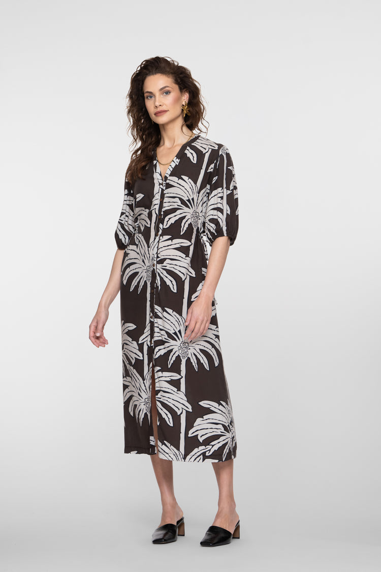 Geisha maxi jurk met palmprint