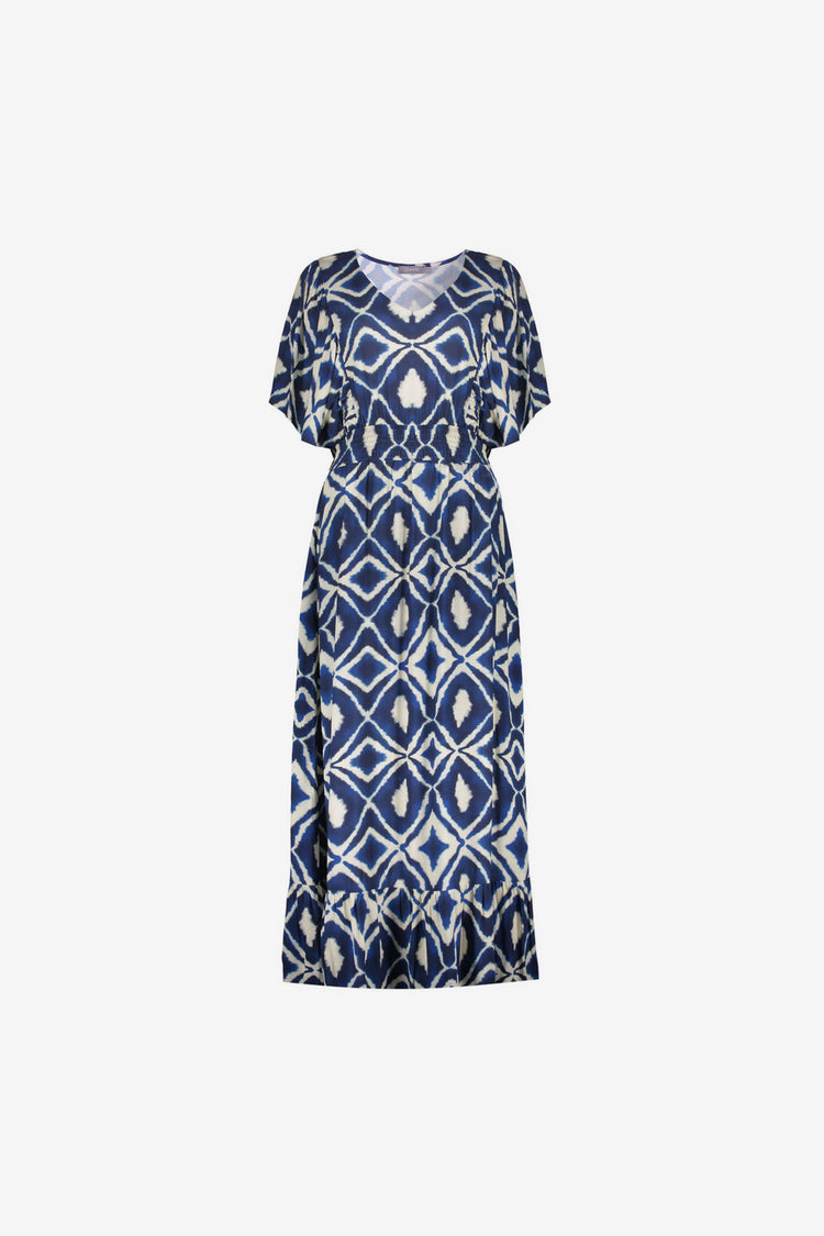 Geisha maxi jurk met V-hals en aztecprint