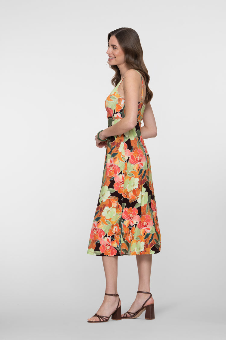 Geisha jurk met tropische print
