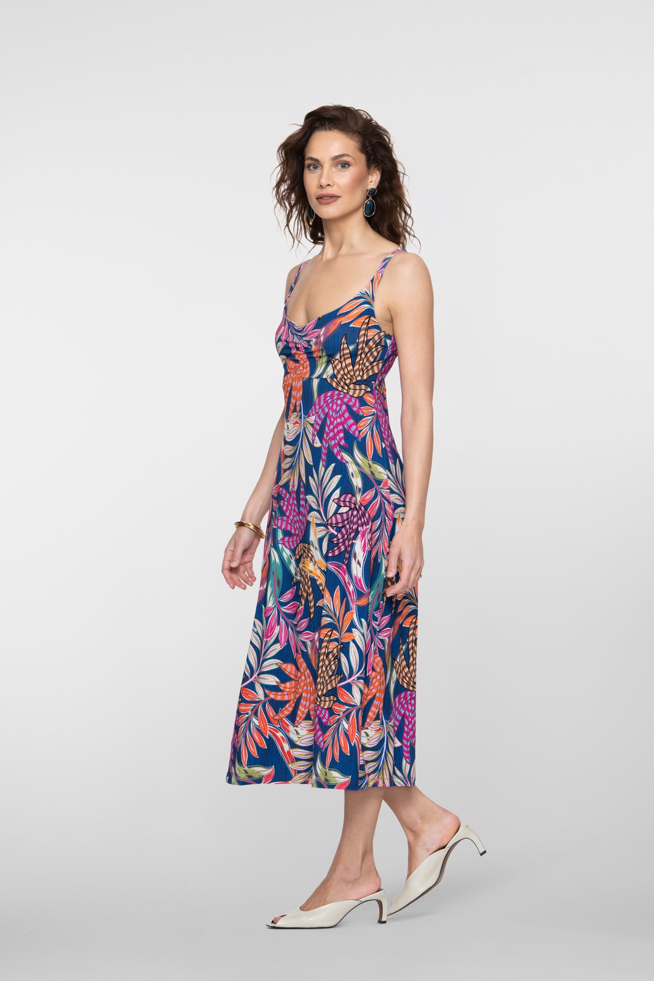 Geisha jurk met tropische print