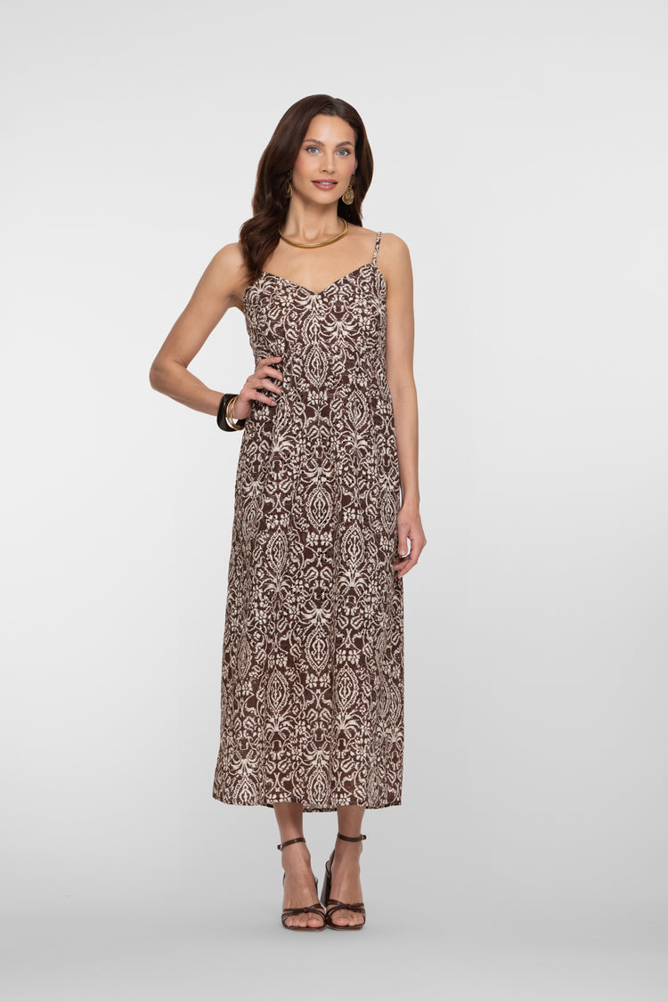 Geisha maxi jurk met broderie details