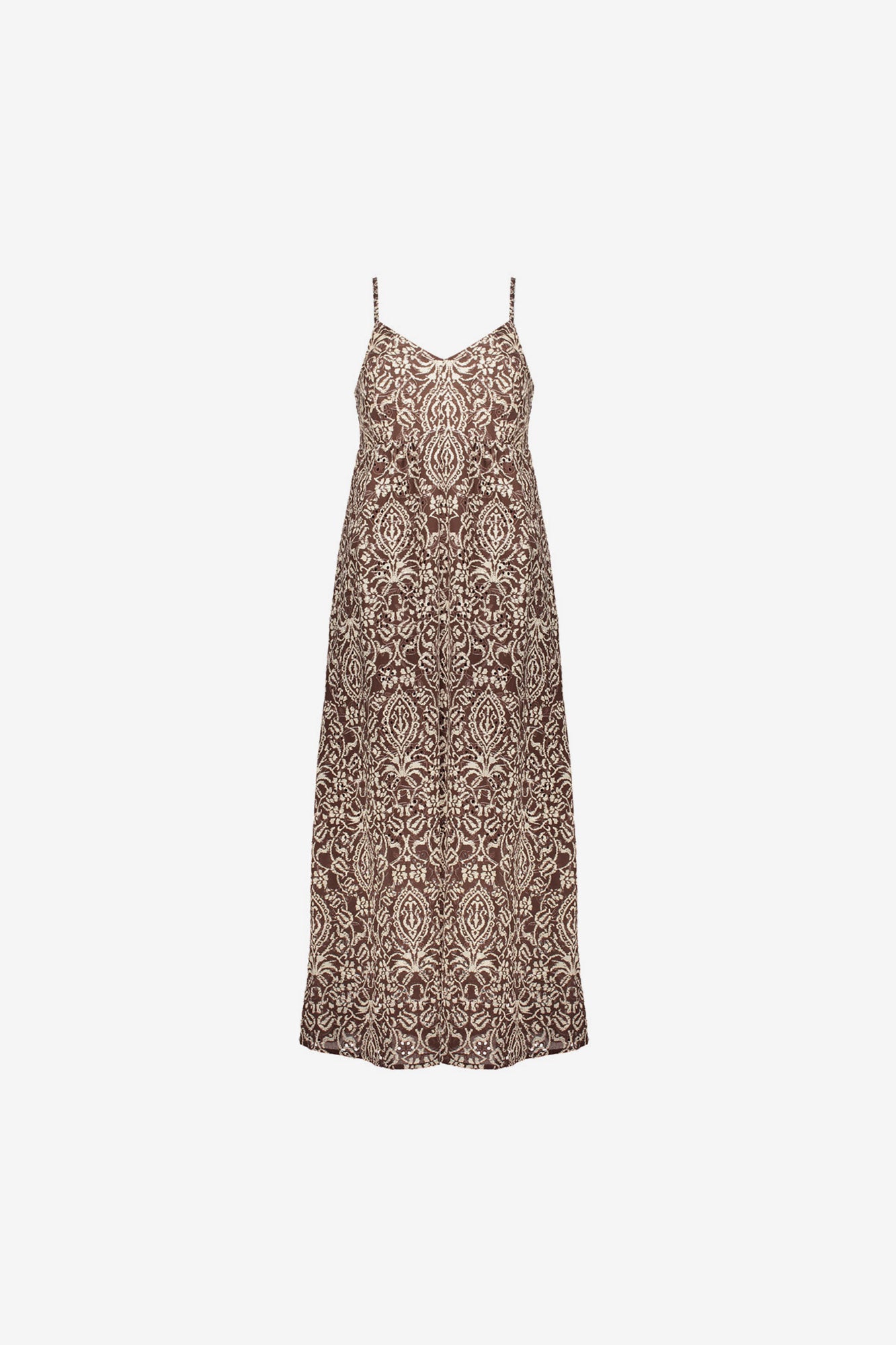 Geisha maxi jurk met broderie details