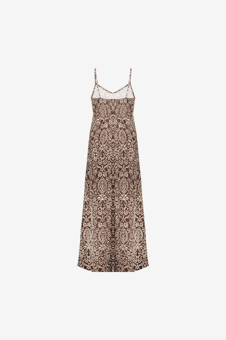 Geisha maxi jurk met broderie details