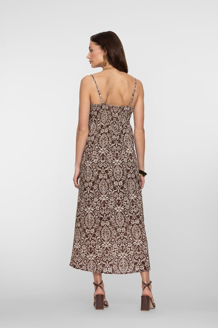 Geisha maxi jurk met broderie details