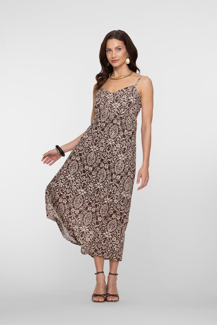Geisha maxi jurk met broderie details