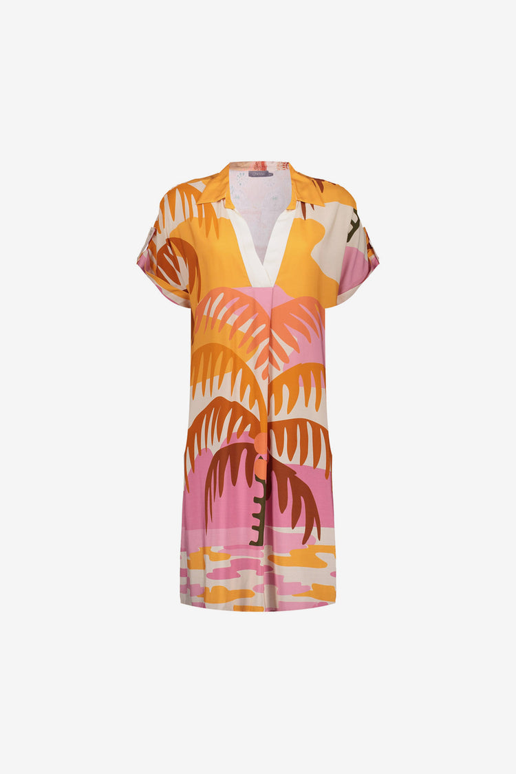 Geisha dames jurk met palmdessin