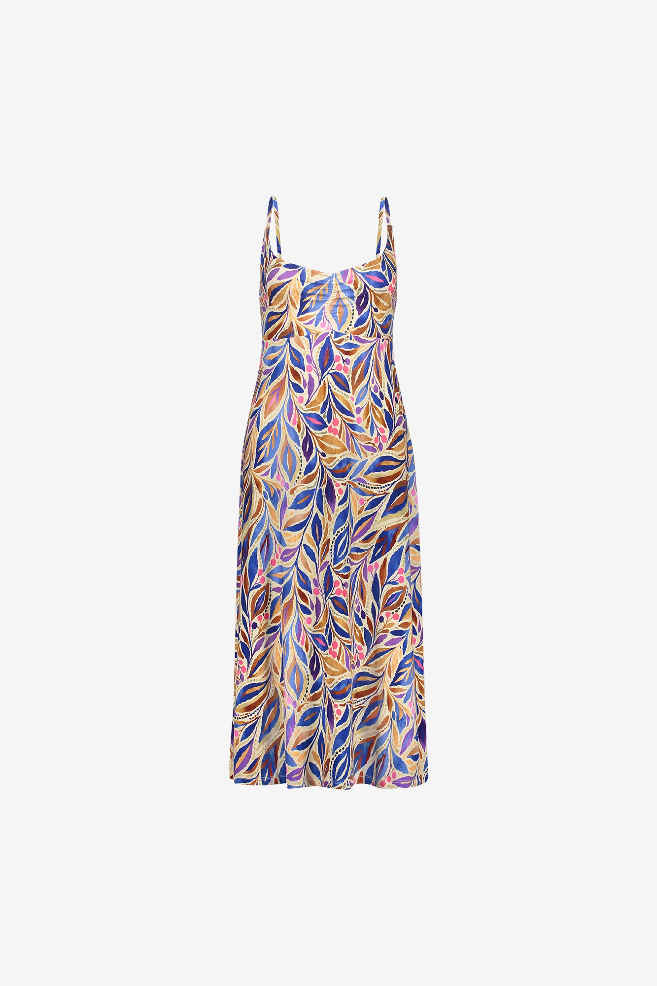 Geisha jurk met kleurrijke print en halslijn met plooival