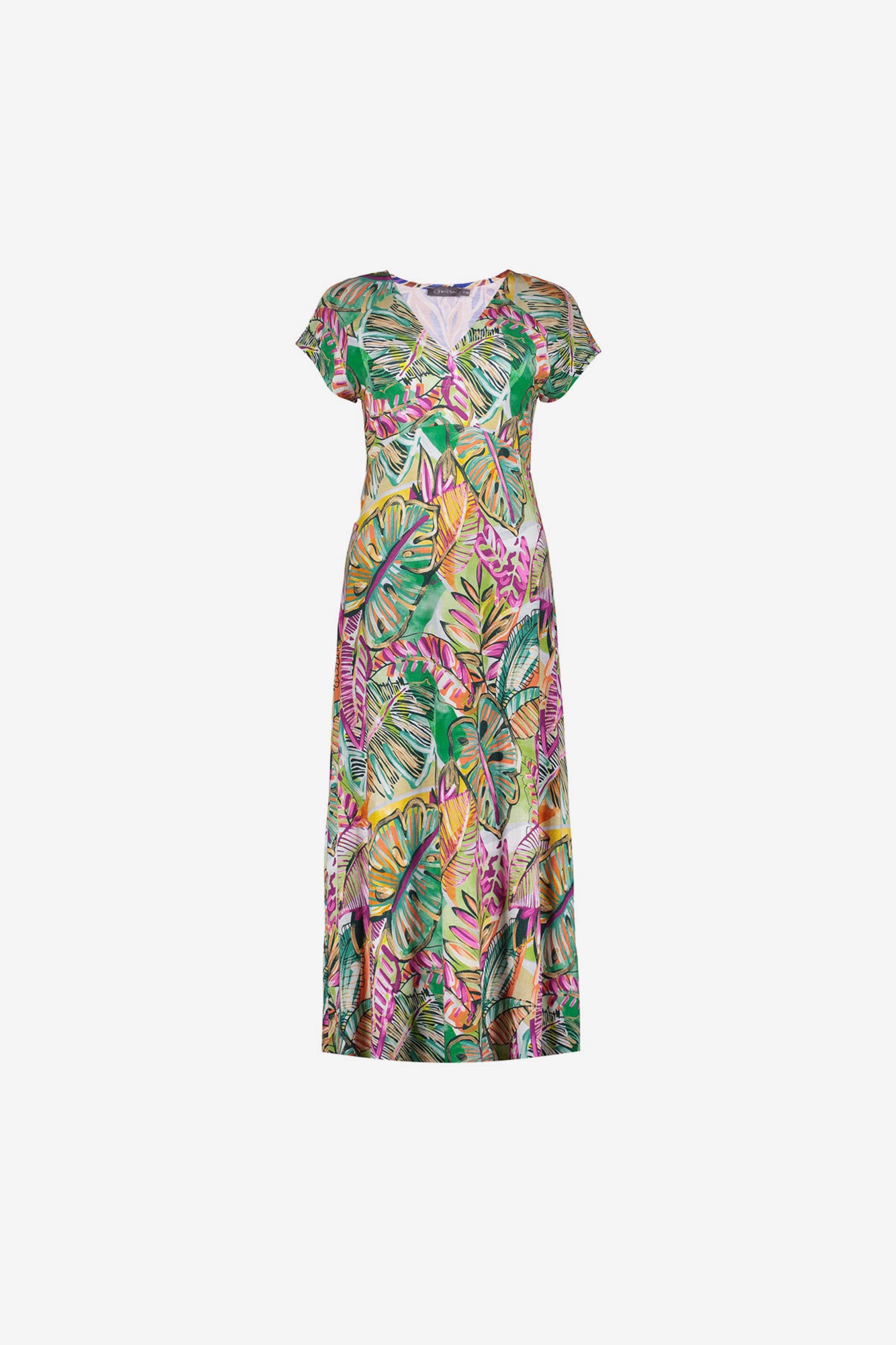 Geisha jurk met print en aangeknipte mouwen