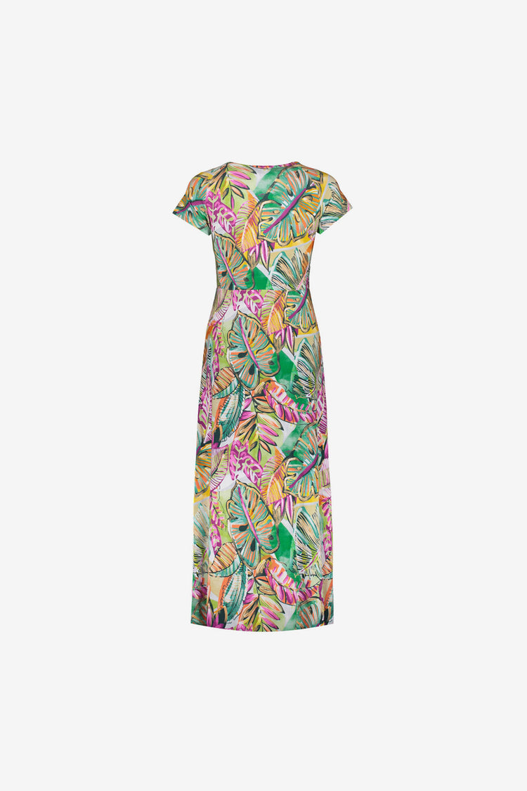 Geisha jurk met print en aangeknipte mouwen