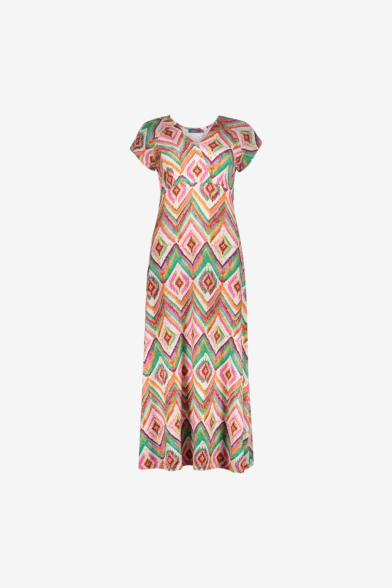 Geisha jurk met print en aangeknipte mouwen