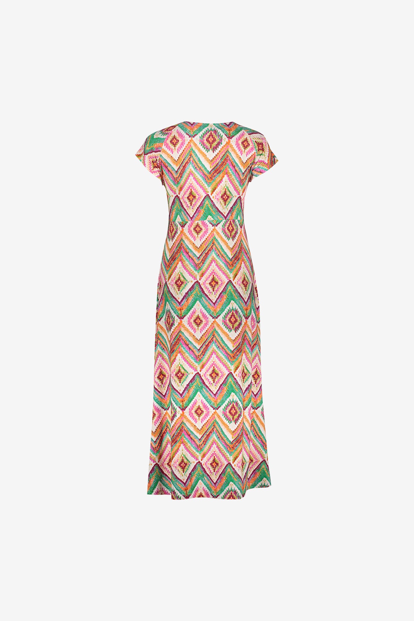 Geisha jurk met print en aangeknipte mouwen