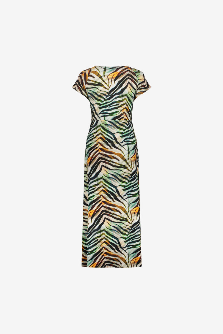 Geisha jurk met print en aangeknipte mouwen
