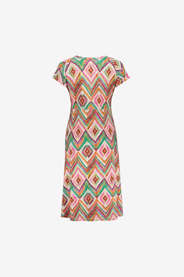 Geisha jurk in jerseykwaliteit met V-hals