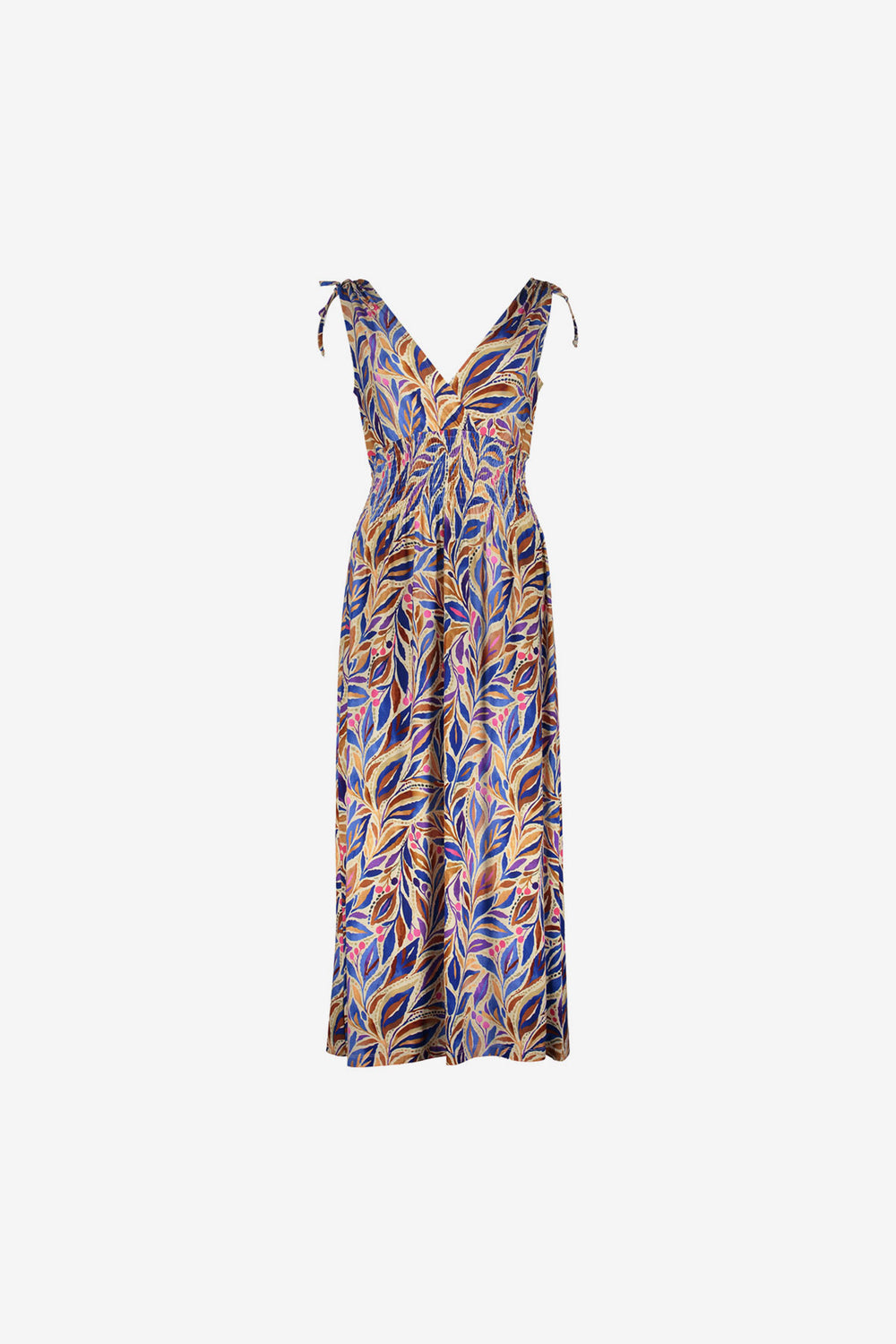 Geisha maxi jurk met overslag hals en strikjes detail
