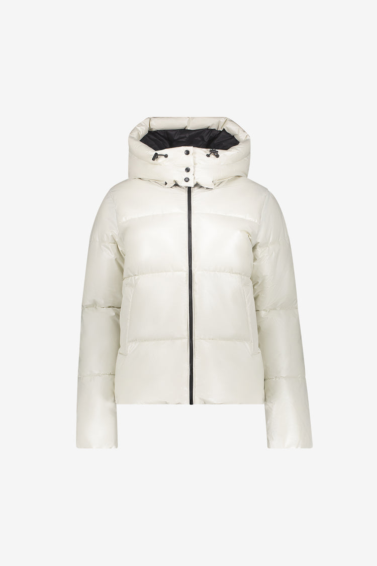 Geisha winterjas met opstaande capuchon en subtiele glans